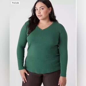 Lane Bryant long Sleeve V-neck Tee